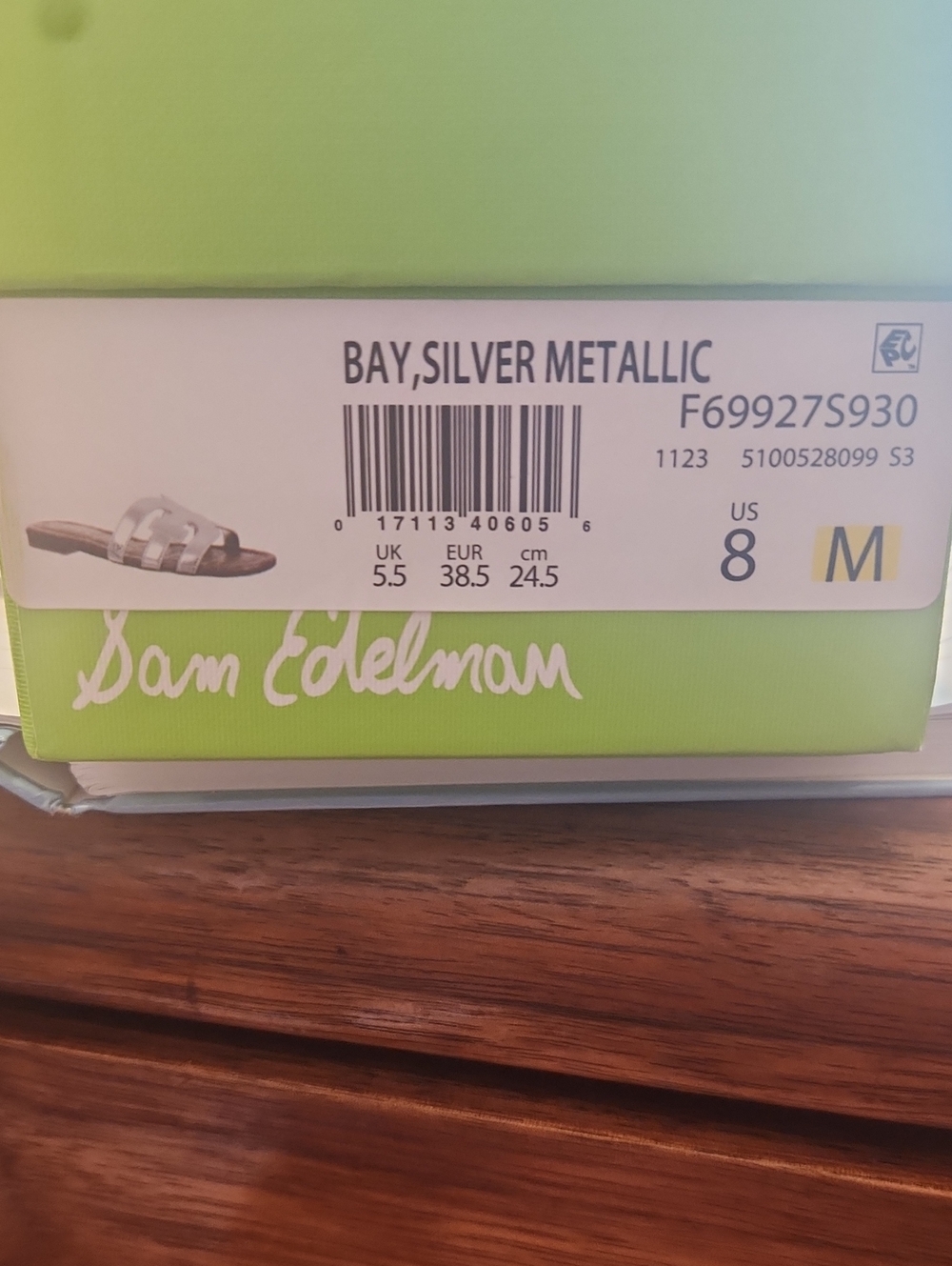 Sam Edelman Bay Silver Metallic Slide Sandals